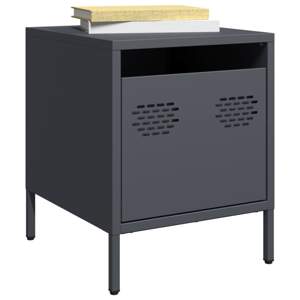 [851249] Szafki nocne, 2 szt., antracytowe, 35x39x43,5 cm, stal