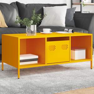 [851277] Stolik kawowy, musztarda, 101,5x50x43,5 , stal