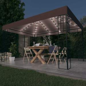 [3070325] Altana ze sznurem lampek LED, 4x3 m, kolor taupe