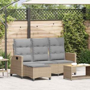[4108241] Rozkładana Sofa Ogrodowa z Poduszkami w Kształcie Litery L
