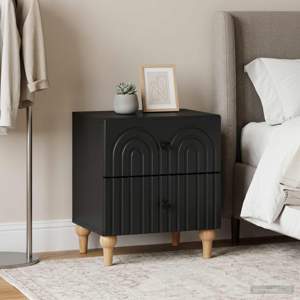 [894068] Szafka Nocna 2 szt. Czarny 43 x 34,5 x 48 cm