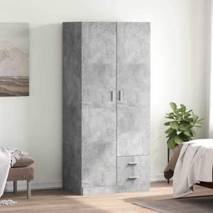 [800643] Szafa, szarość betonu, 80x52x180 cm, materiał drewnopochodny