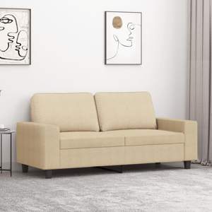[359393] 2-osobowa sofa, kremowa, 140 cm, tapicerowana tkaniną
