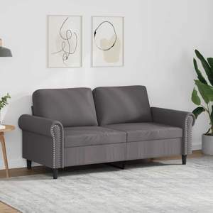 [359506] 2-osobowa sofa, szary, 140 cm, sztuczna skóra
