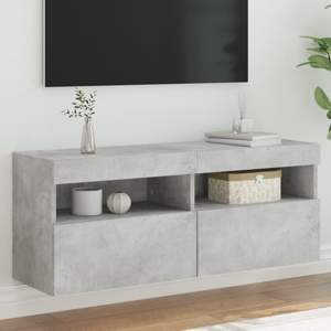 [837214] Ścienna szafka TV z LED, szarość betonu, 100x30x40 cm