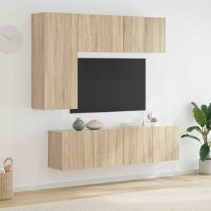 [3216466] 5-cz. zestaw mebli TV, dąb sonoma, materiał drewnopochodny