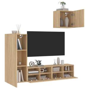 [3216502] 4-cz. zestaw mebli TV, dąb sonoma, materiał drewnopochodny