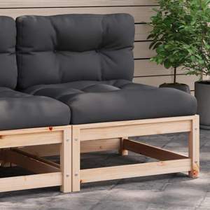 [838077] Ogrodowa sofa bez podłokietników, z poduszkami, drewno sosnowe