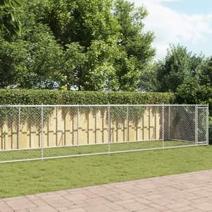 [3209581] Klatka dla psa, z drzwiami, szara, 10x2x1,5 m, stal