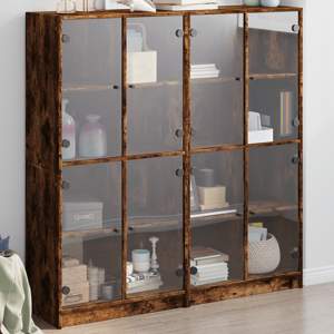 [3206521] Biblioteczka z drzwiczkami, przydymiony dąb, 136x37x142 cm