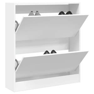 [839917] Szafka na buty, biała, 80x21x87,5 cm, materiał drewnopochodny